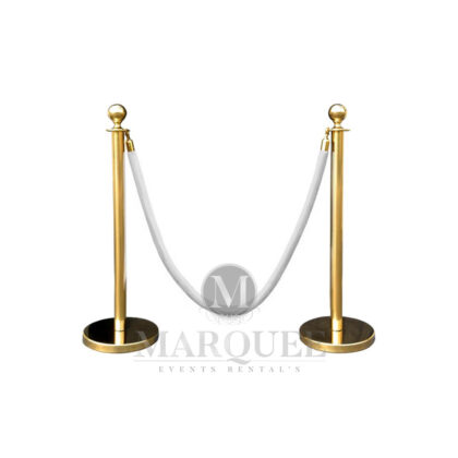 Gold Stanchion Post White