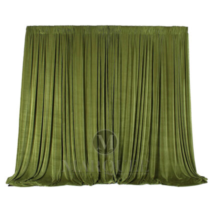 Drapery velvet olive green