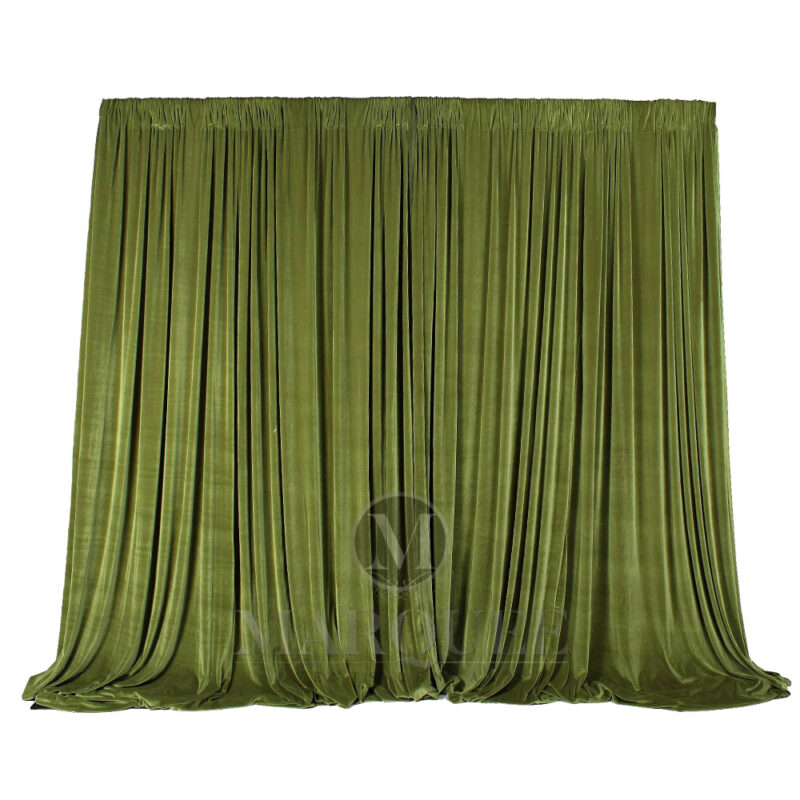 Drapery velvet olive green