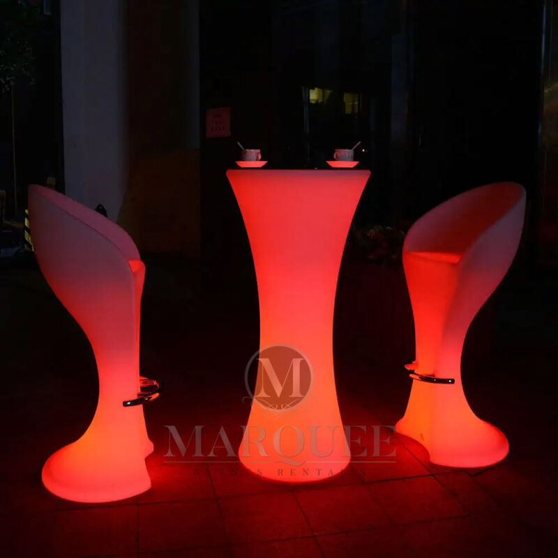 Illuminated LED cocktail bar table