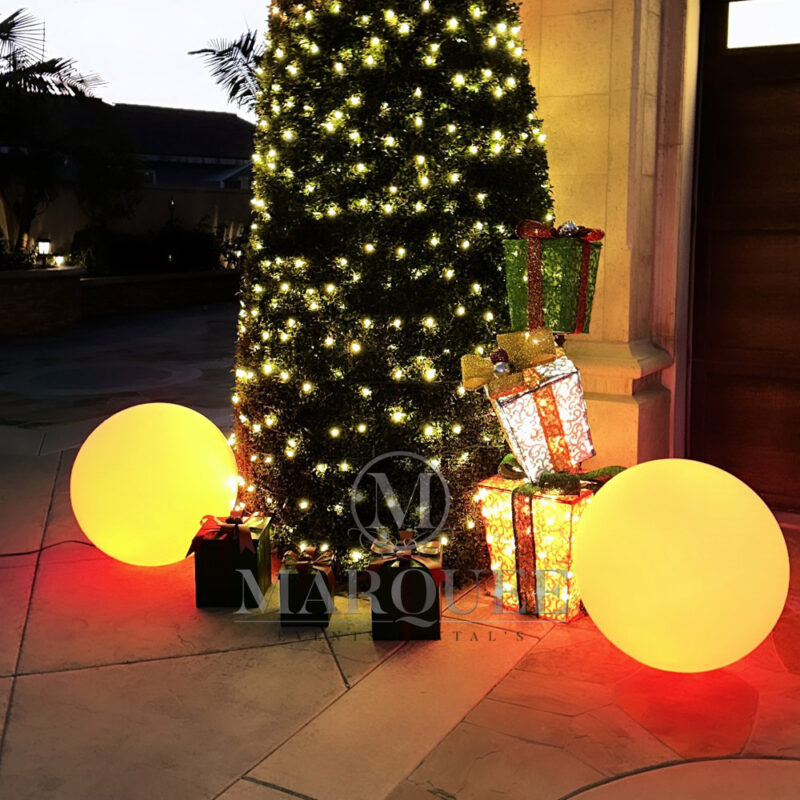 Illuminated LED globes Christmas tree