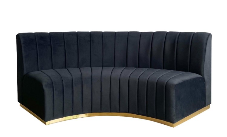 Dubai curved velvet sofa 8' x 2'