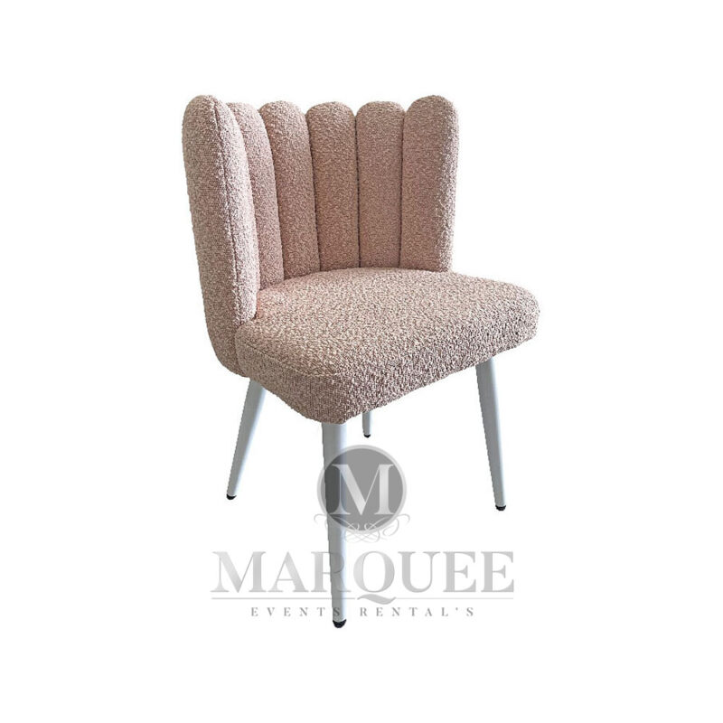 Boucle dining chairs pink