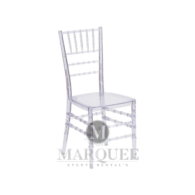 Chiavari acrylic chairs with cushion