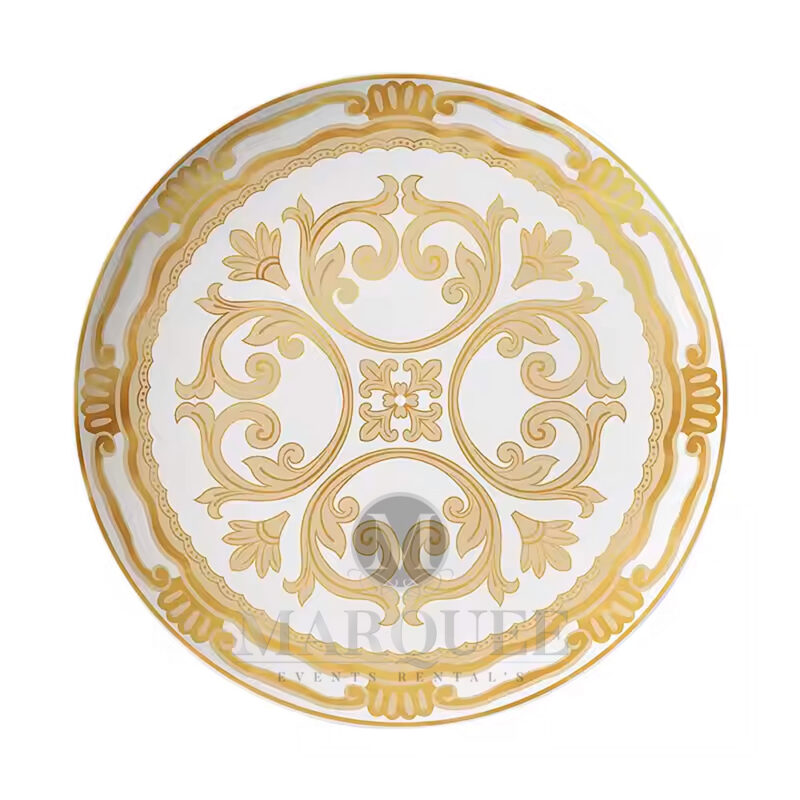 Florentine charger plate - gold and ivory