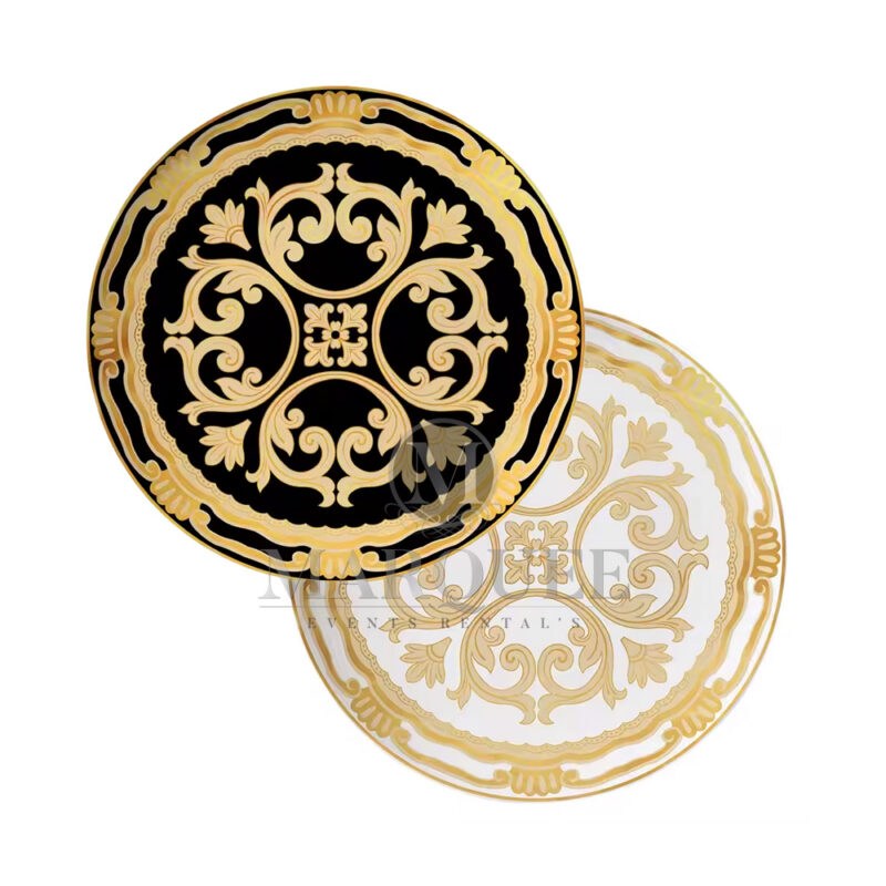 Florentine charger plates -black or ivory