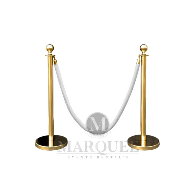 Gold Stanchion Posts with Rope - Image 2