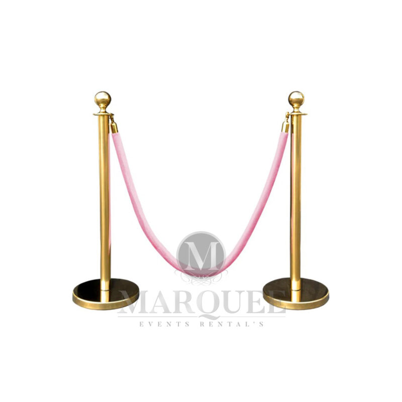 Gold stanchion post pink