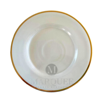 Gold rim charger plate