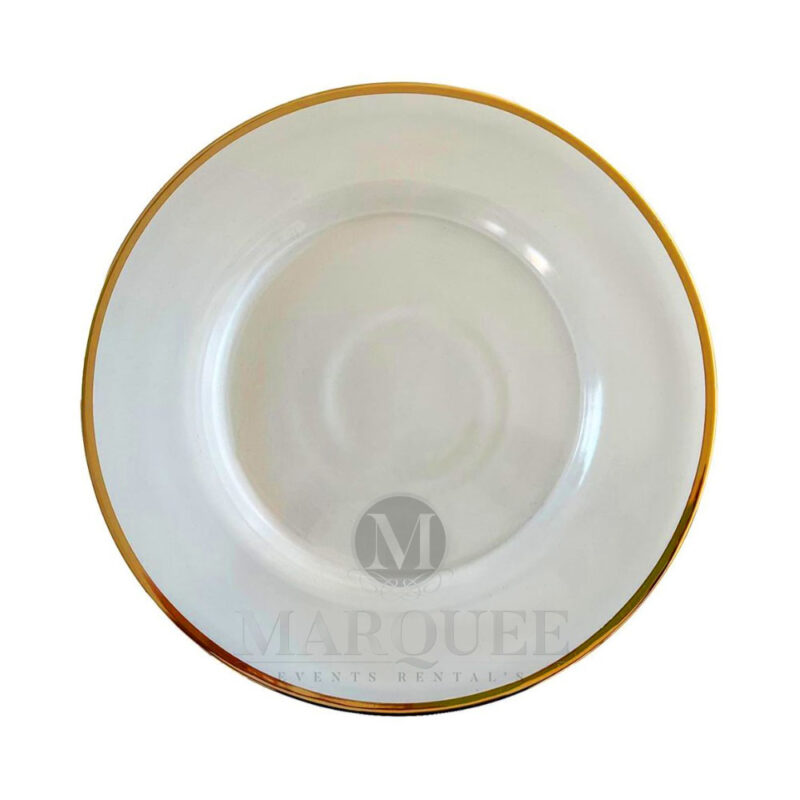 Gold rim charger plate