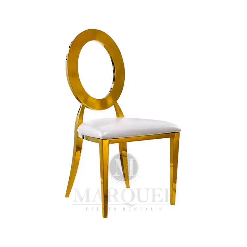 OZ Gold chairs in white leather