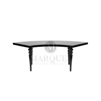 Serpentine dining table - black top