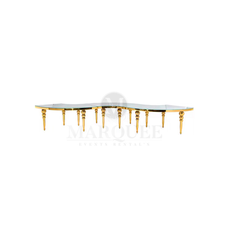 Serpentine dining table - white top