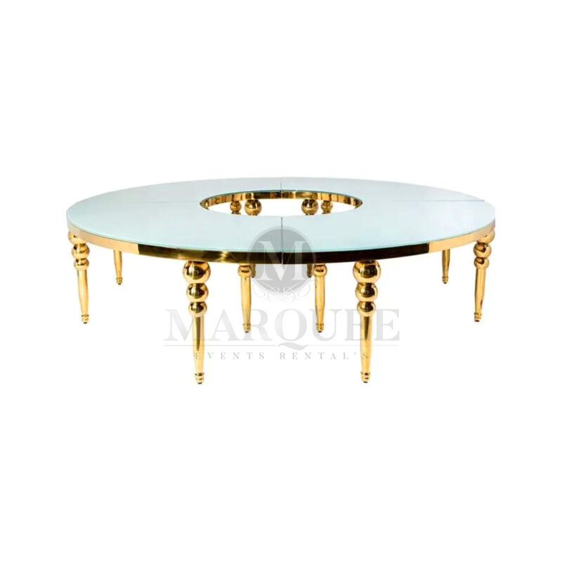 Serpentine dining table -white top