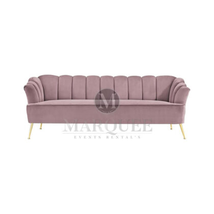 Sofa velvet with gold legs blush - Alicia