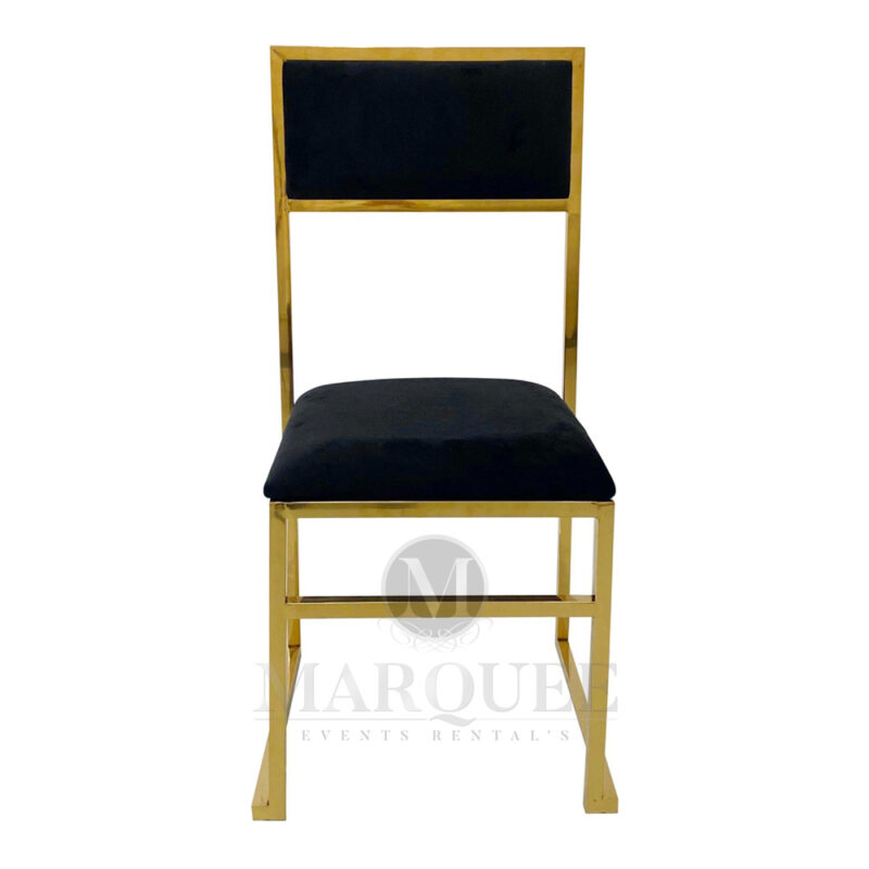 Bella gold dining chair in black