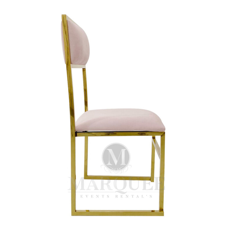 Bella Gold Dining Chair in Pink - Image 3