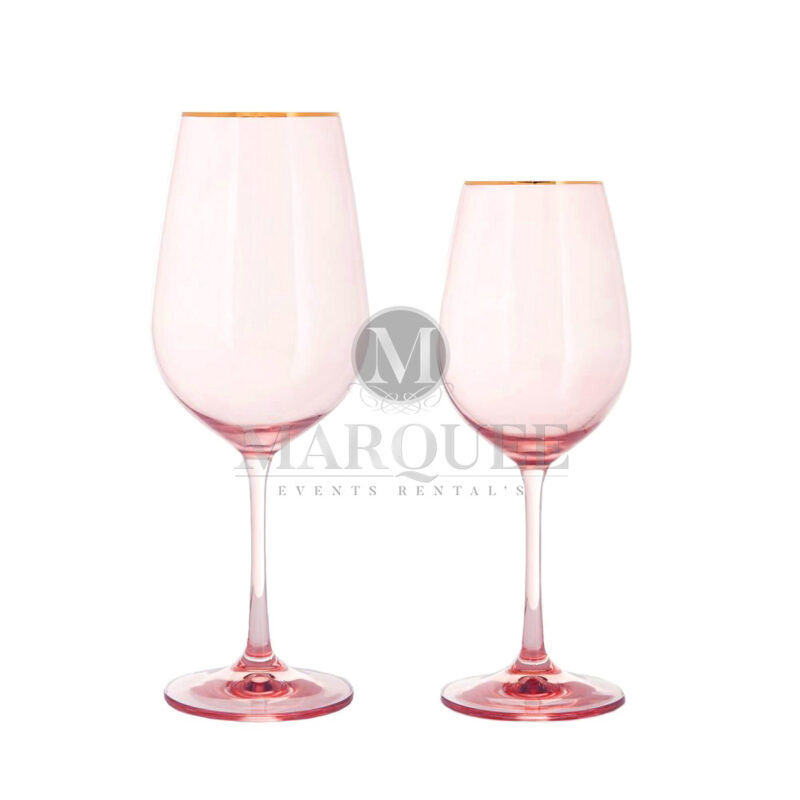 Bella pink water and wine goblet