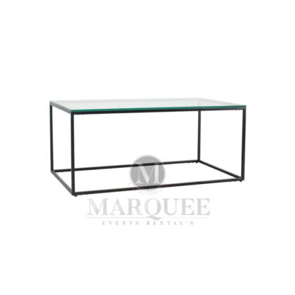 Black frame coffee table with clear glass black or gold frame - cosmo