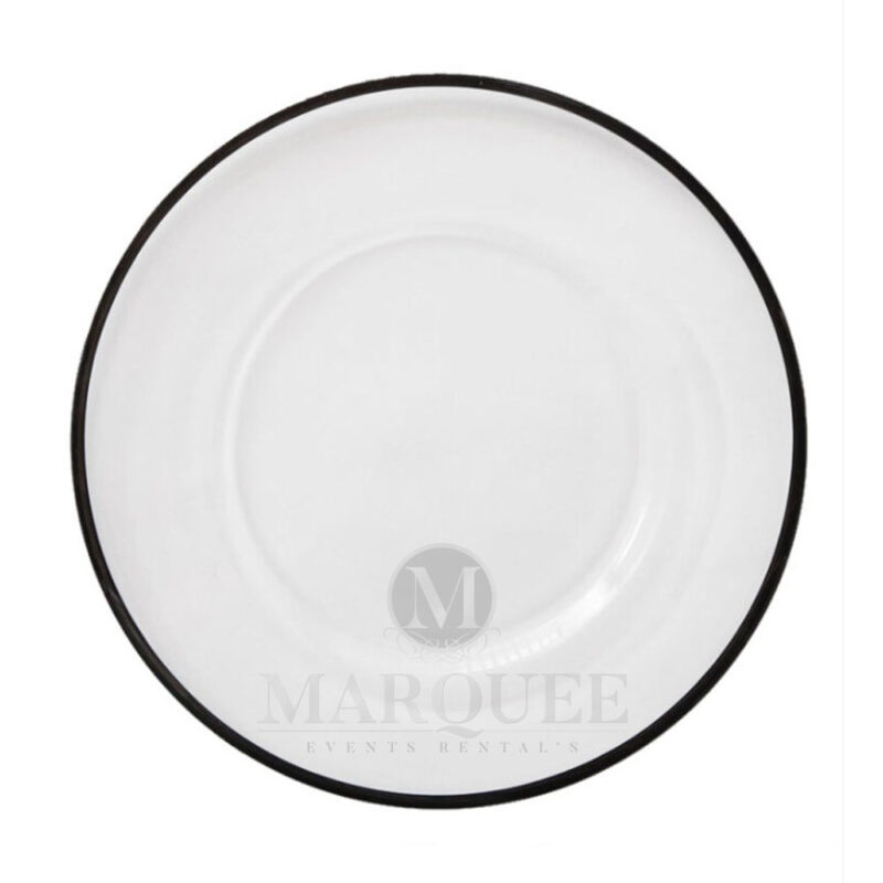 Black rim charger plate