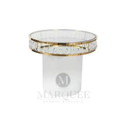 Cake chandelier table gold white