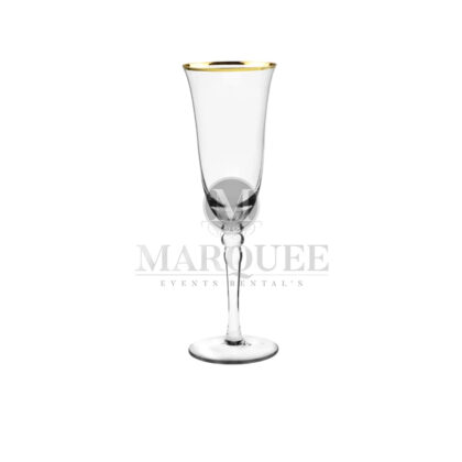 Champagne glass with gold rim