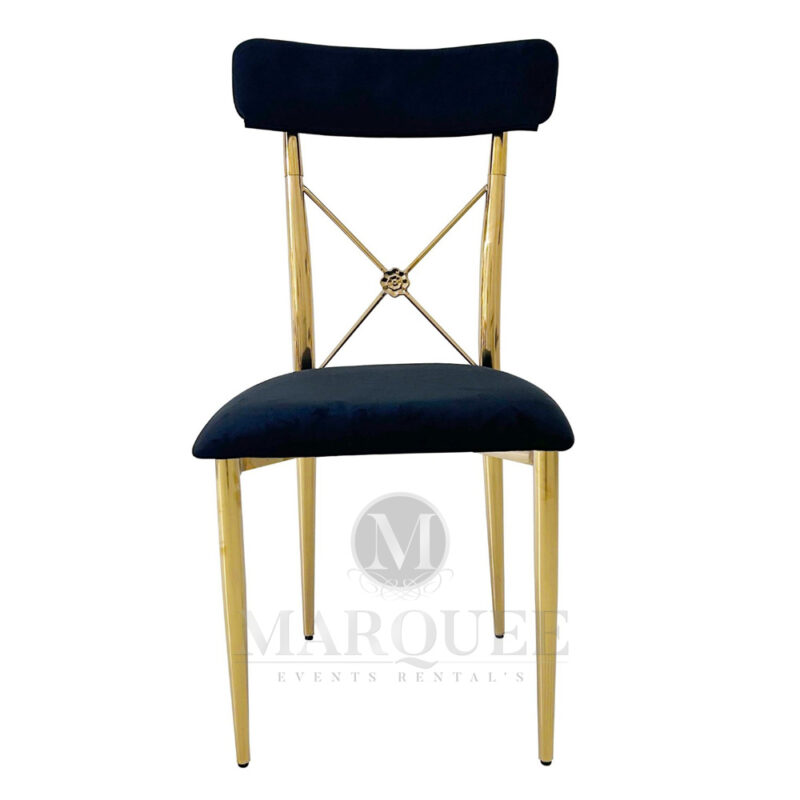 Dior gold dining chairs - velvet black