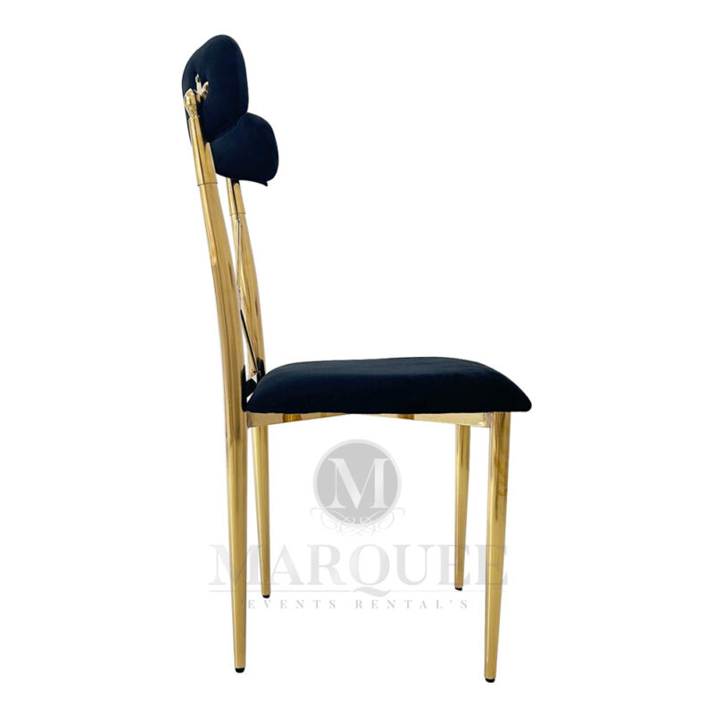 Dior gold dining chairs - velvet black