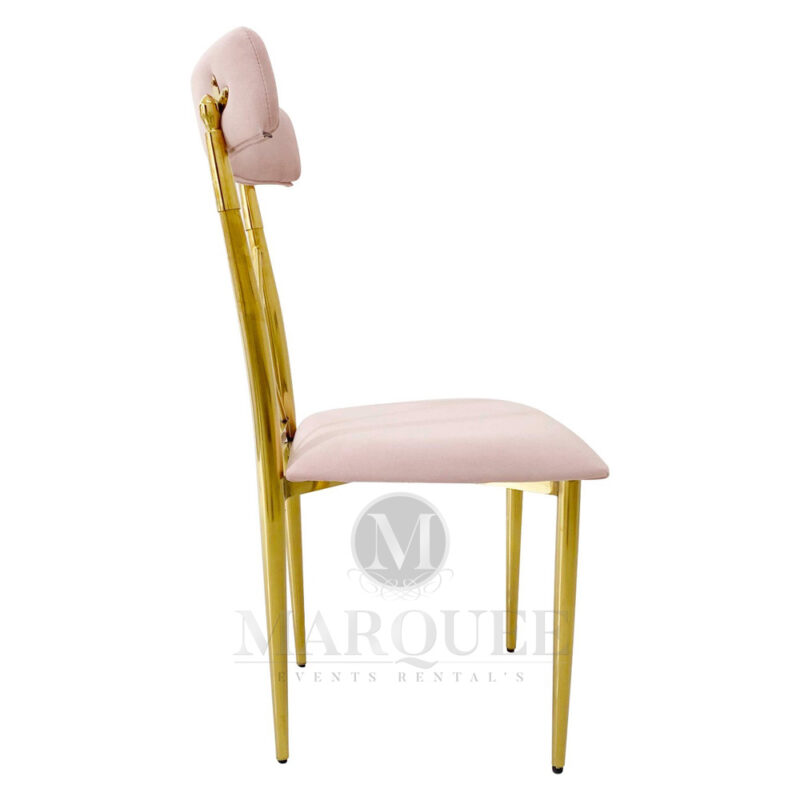 Dior gold dining chairs - pink velvet