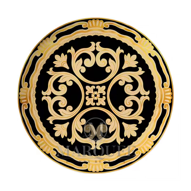 Florentine charger plate - gold and black