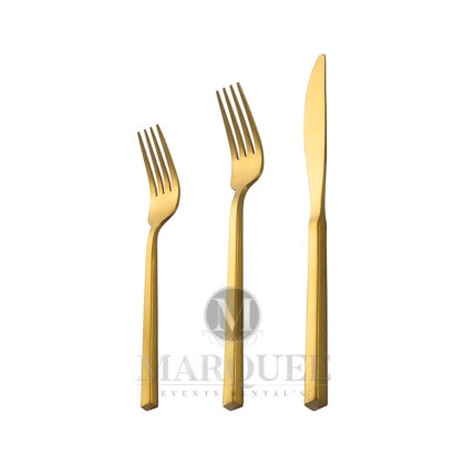 Gold flatware collection beveled