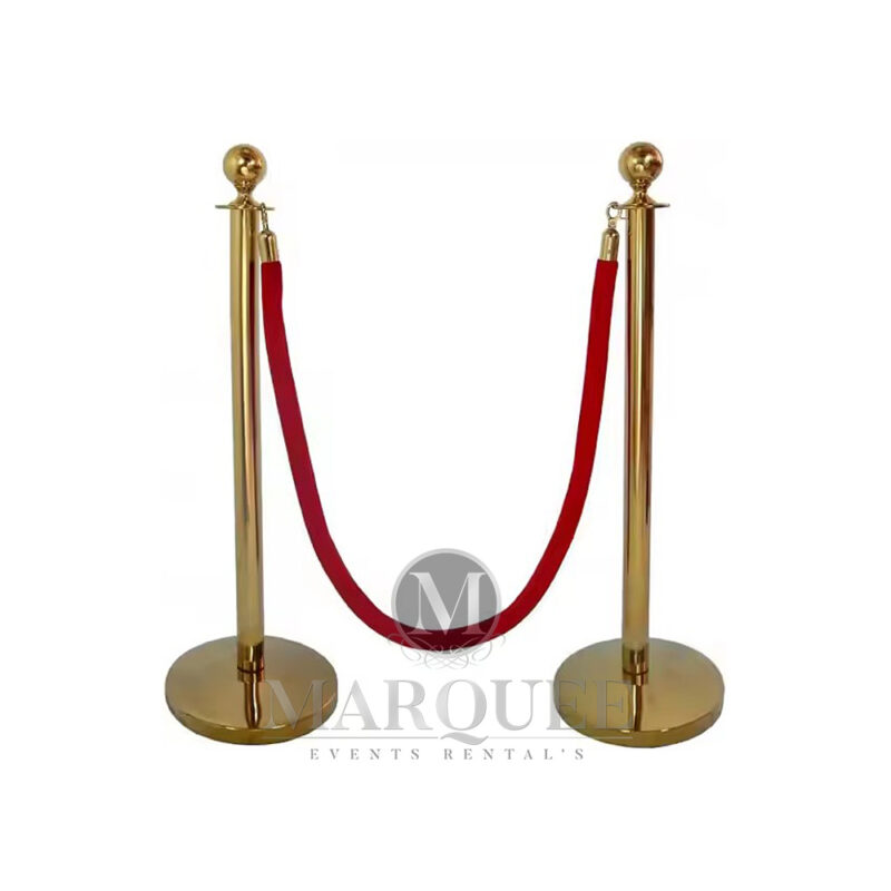 Gold Stanchion Posts with Rope - Image 3