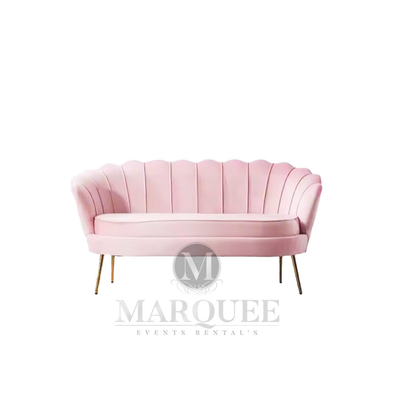 lounge loveseat pink velvet