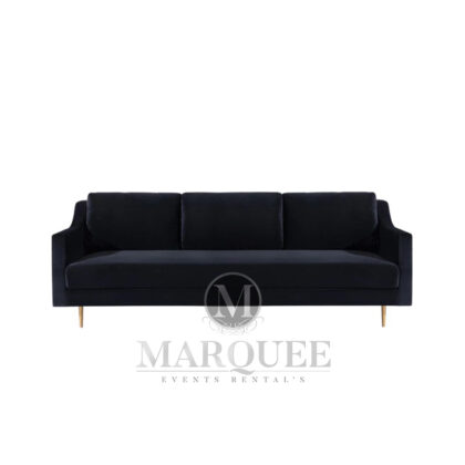 Milan black velvet sofa