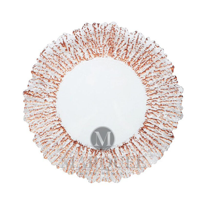 Rose gold shell glass charger plate