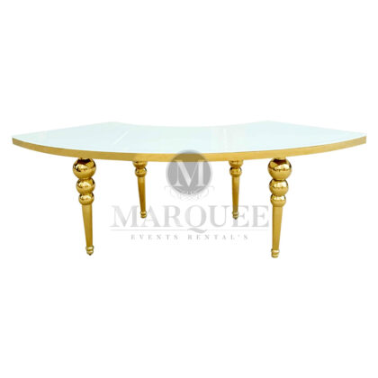 Serpentine dining table - white-top