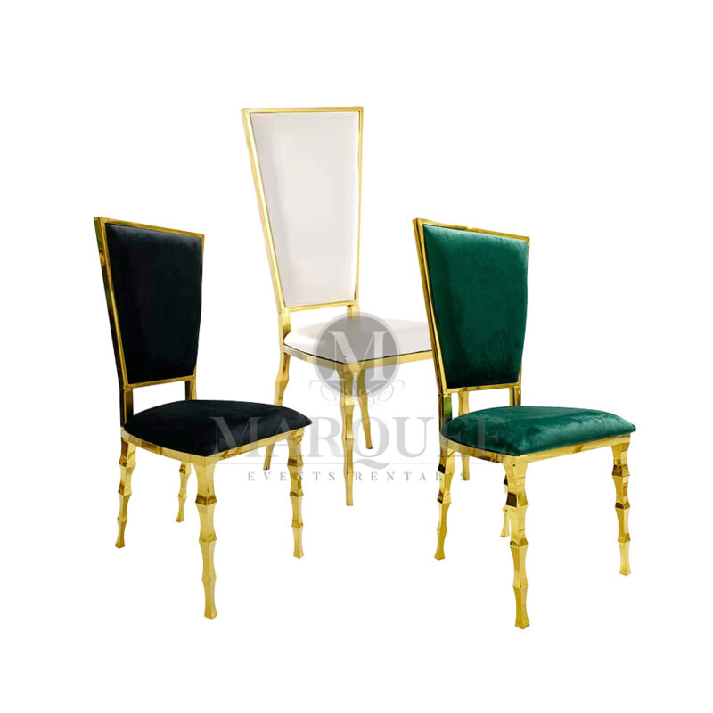 Sofia gold dining chairs - assorted colors.