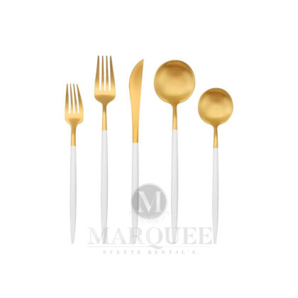 White and gold flatware - Dior