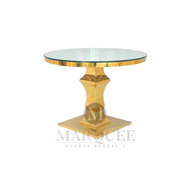 Mirror top gold cake table