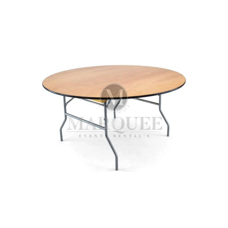 Round table measuring 60in